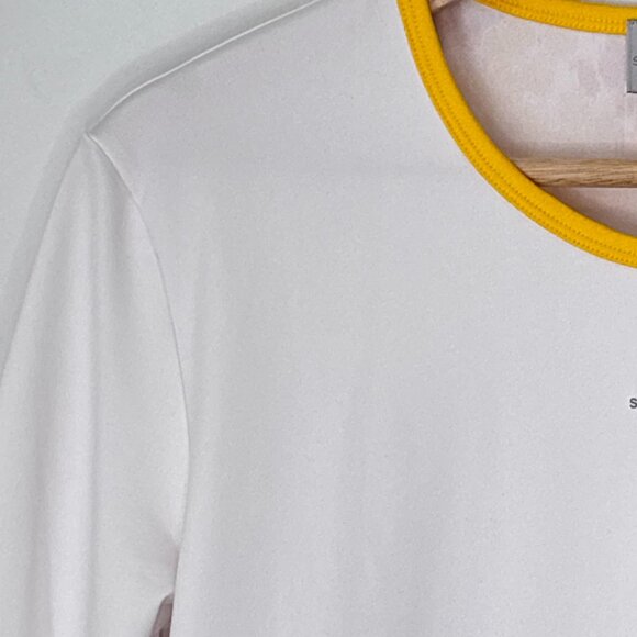 Adidas Stella McCartney Barricade Yellow White Athletic Pullover Shirt Small d5 - Picture 3 of 16